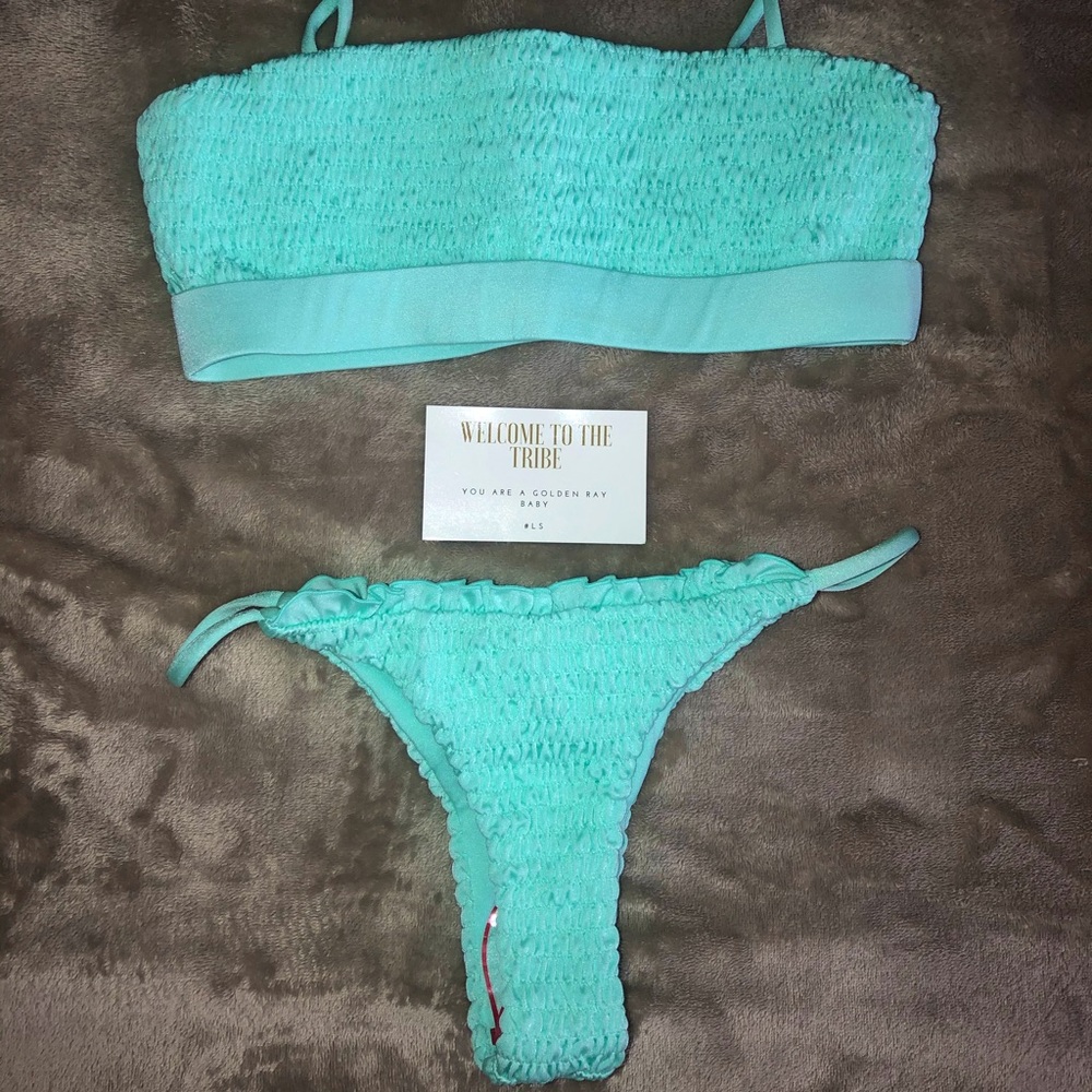 LAHANA + MINT + AQUA + RUCHED + BRAZILIAN + SWIM